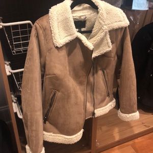 Banana Republic Faux Fur Vegan Shearling Bomber